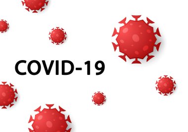 Covid-19 logosu. Koronavirüs salgını vektör arka planının Omicron yeni türü. Typography ve logo ile Omicron varyantı.