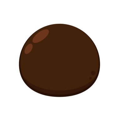 Çikolata topu çizgi film vektörü. Beyaz arkaplanda çikolata topu.