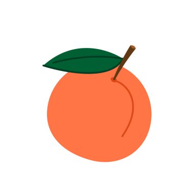 Şeftali vektörü. Şeftali kalp vektörü. Şeftali beyaz arka planda. Şeftali logosu tasarımı.