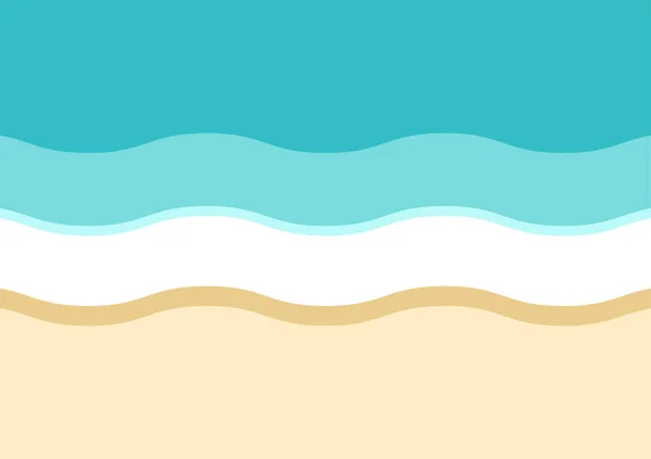 Mořské Vlny Písečná Tropická Pláž Léto Barva Pozadí Vrstvy Pláže — Stockový vektor