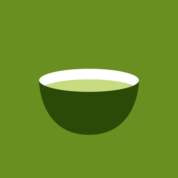 抹茶カップベクトル 緑茶ベクトル 抹茶カップのロゴデザイン アイコンとシンボル — ストックベクタ