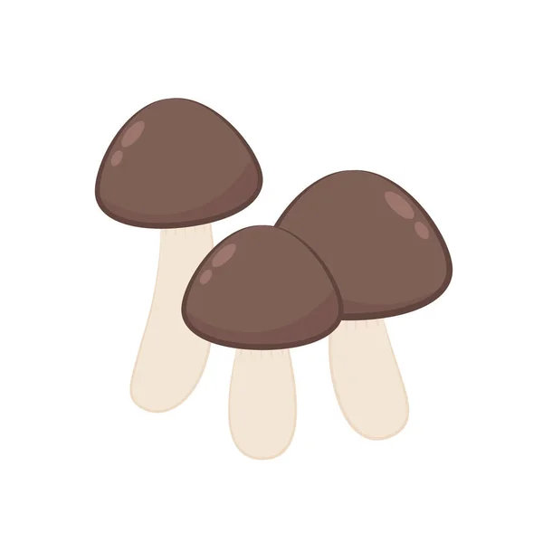 Mushrooms Vector Mushrooms White Background Food Cartoon — Stock Vector