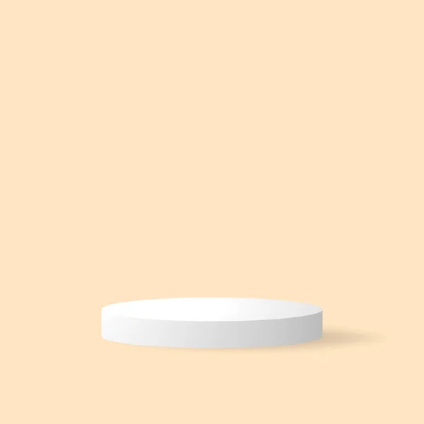 Ronde Witte Podium Podium Pastel Kleur Achtergrond Gebruik Voor Achtergrond — Stockvector