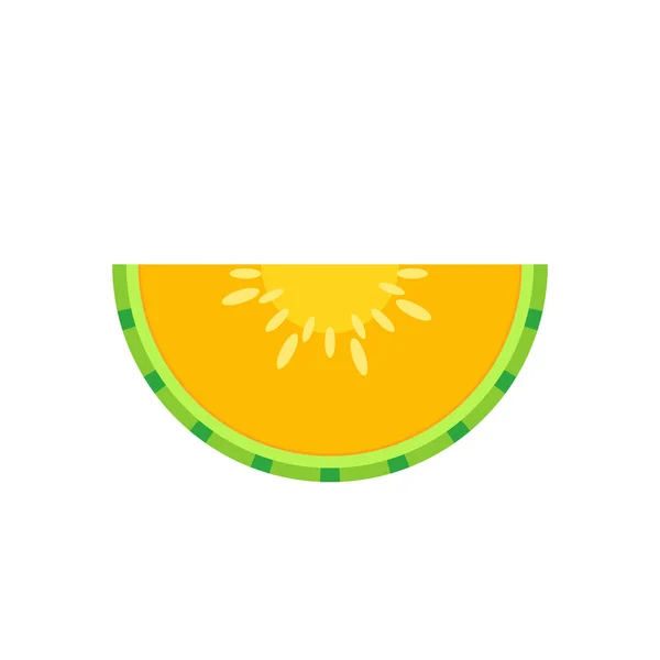 Vettore Del Logo Melon Melone Sfondo Bianco Mezzo Melone — Vettoriale Stock