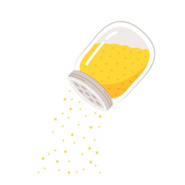 Şişe peynir vektörü. Sembol. Metin için boş alan. kopyalama alanı. Peynir tozu damlası.