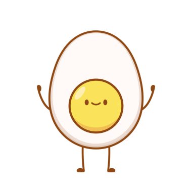 Yumurta karakter vektörü. kaynamış yumurta karakter tasarımı.