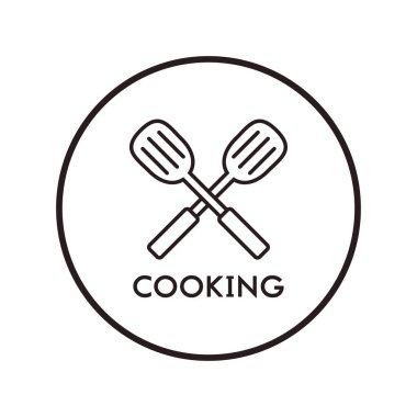 Spatula sembolü. Aşçılık logosu tasarımı.