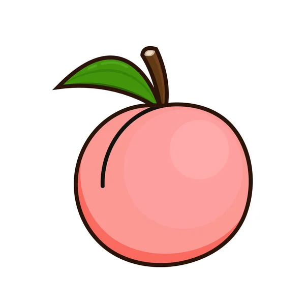 桃のベクトル 桃の心臓ベクター 白を背景に桃 桃のロゴデザイン — ストックベクタ