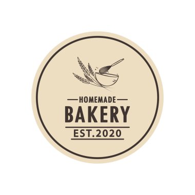 Pastane logosu tasarımı. Fırın işareti vektörü. Klavye logosu tasarımı.