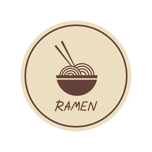 Logo Ramen Design Symbole Ramen Ramen Est Aliment Japonais — Image vectorielle