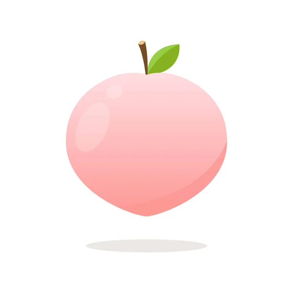 桃のベクトル 心臓弁の形をした桃 白を背景に桃 桃のロゴデザイン — ストックベクタ