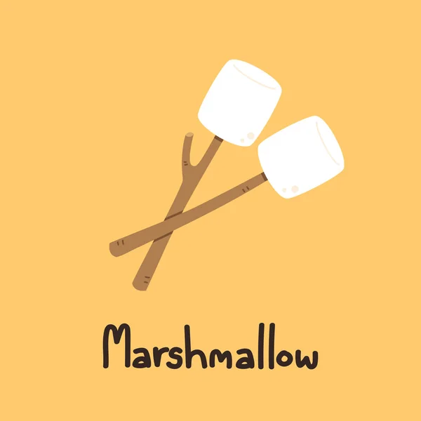 Marshmallow Och Stick Vektor Fritt Utrymme För Text — Stock vektor