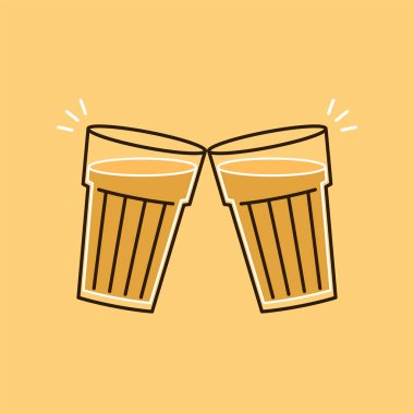 Hint içeceği vektörü. Hint chai ikonu. Chai Hint içkisidir..