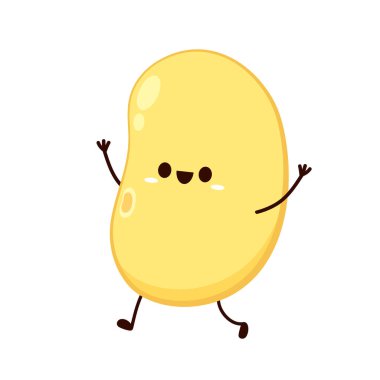 Soya fasulyesi vektörü. Soya fasulyesi karakter tasarımı.