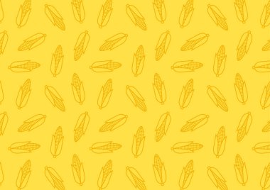 Mısır ikonu. Mısır desenli duvar kağıdı. Sarı arkaplanda mısır.