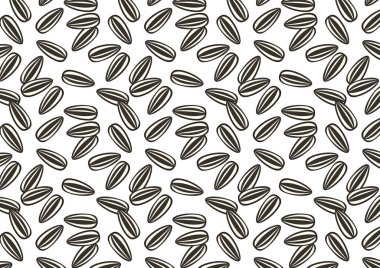 Ayçiçeği desenli arka plan tohumları. Ayçiçeği vektörü tohumlar.