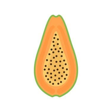 Papaya beyaz arka planda. Papaya simge vektörü.