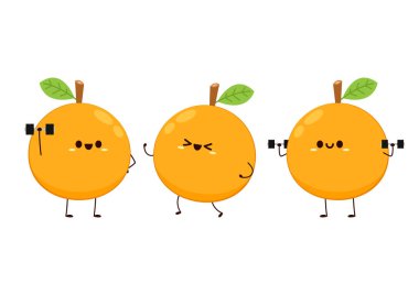 Turuncu çizgi film vektörü. Turuncu karakter tasarımı. 