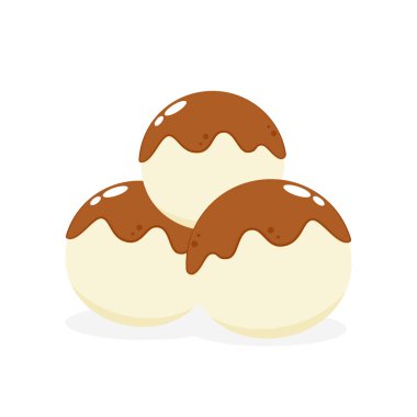 Mochi ikon vektörü. Mochi logo tasarımı. Japon pirinç tatlısı.