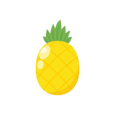 Ananas logosu tasarımı. Beyaz arkaplanda ananas.