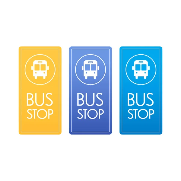 Parada Autobús Vector Símbolo Bus Stop Post Vector Material Plano — Archivo Imágenes Vectoriales