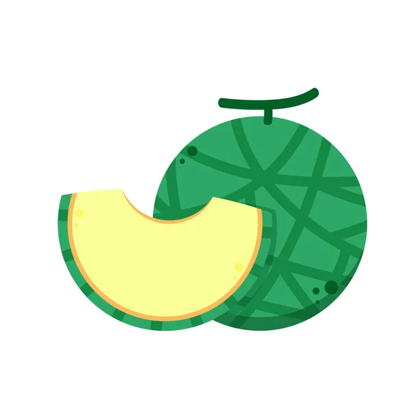 瓜果标识向量 白色背景的甜瓜 半个甜瓜 — 图库矢量图片