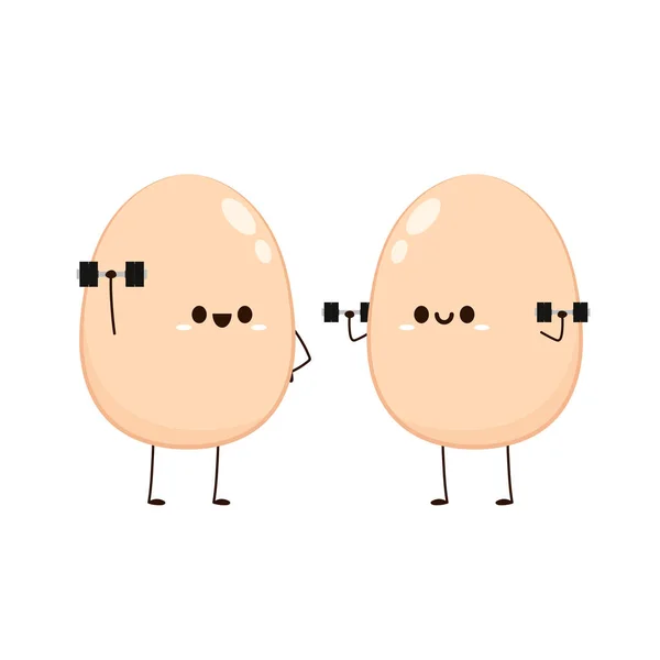 Yumurta Karakter Tasarımı Beyaz Arka Planda Yumurta Vektörü Egzersiz — Stok Vektör