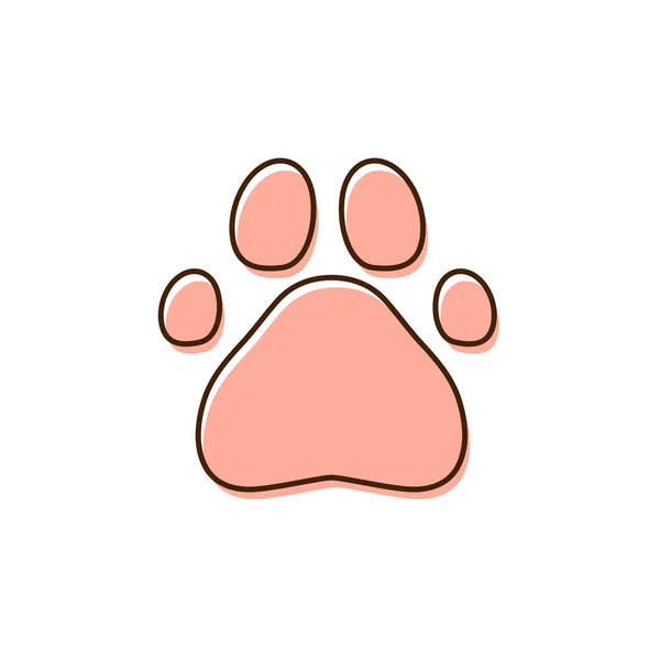 Köpek İzi logosu. Ayak izi grafiği. Evcil hayvan çizgisi. 