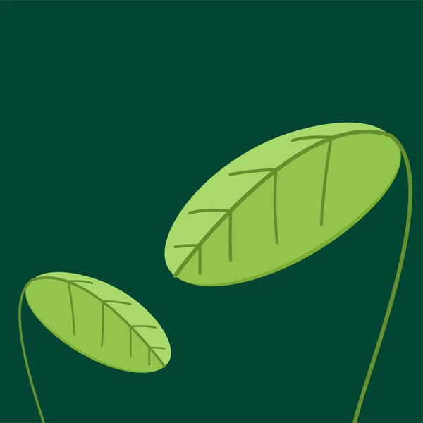 Zielony Wektor Liści Plakat Green Leaf — Wektor stockowy