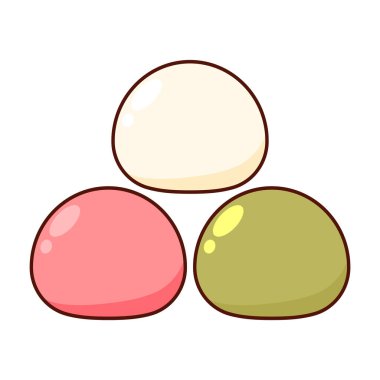 Mochi ikon vektörü. Mochi logo tasarımı. Japon pirinç tatlısı.