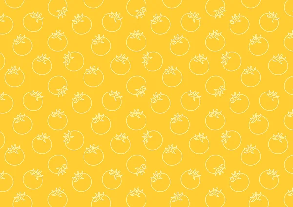 Gelbes Tomatenkritzelmuster Tapete Tomatensymbol Zeichen Hintergrund — Stockvektor