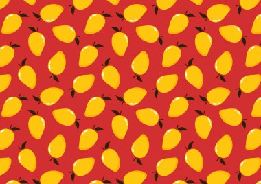 Mango desenli duvar kağıdı. Mango sembolü vektörü. Tayland meyvesi.