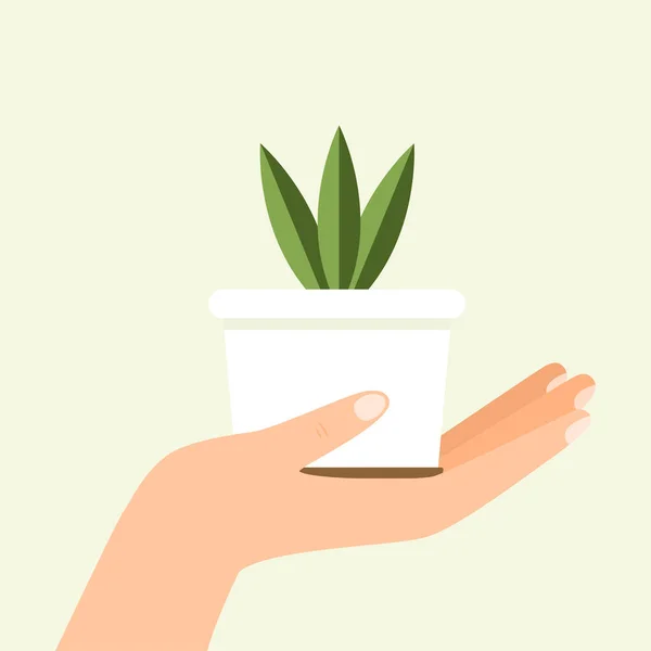 Plant Hand Vector Witte Achtergrond Plant Hand Vectorpictogram — Stockvector