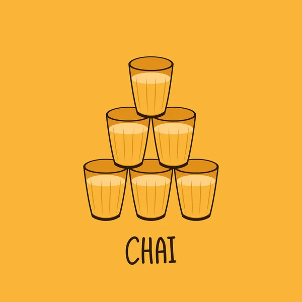 Indischer Getränkevektor Indisches Chai Symbol Chai Ist Ein Indisches Getränk — Stockvektor
