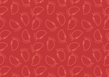 Mango desenli duvar kağıdı. Mango sembolü vektörü. Tayland meyvesi.