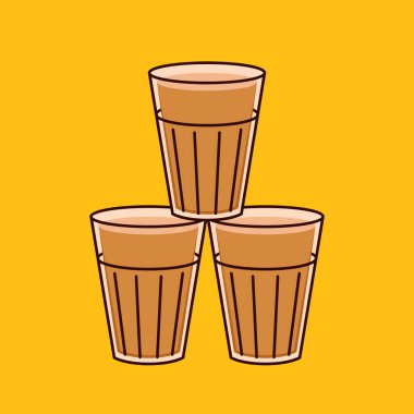 Hint içeceği vektörü. Hint chai ikonu. Chai Hint içkisidir..