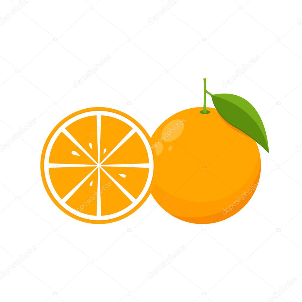 Orange cartoon vector. Orange icon. Fruit vector.