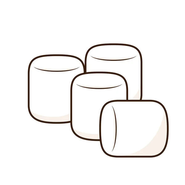 Marshmallow Cartoon Vector Marshmallow Logo Ontwerp Marshmallow Pictogram — Stockvector