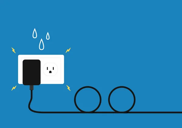 Elektriskt Läckage Vatten Droppar Utloppen Orsakar Kortslutning Och Skadade Eller — Stock vektor