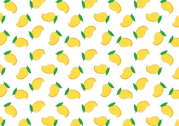 Papier Peint Motif Mangue Vecteur Symbole Mangue Thaïlande Fruits — Image vectorielle