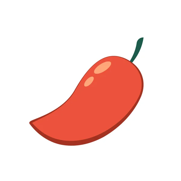 Chili Vecteur Dessin Animé Chili Rouge Sur Fond Blanc — Image vectorielle