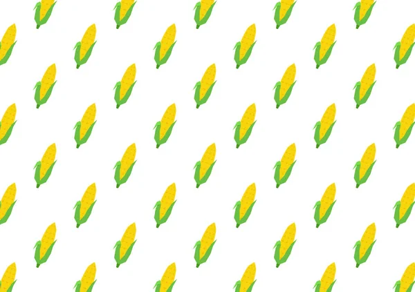 Кукурузный Вектор Кукурузный Узор Обои Кукуруза Белом Фоне — стоковый вектор