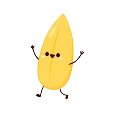 Pirinç karakter tasarımı. Beyaz arka planda pirinç vektörü. Paddy vektörü.