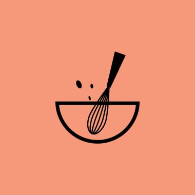 Pastane logosu tasarımı. Fırın işareti vektörü. Klavye logosu tasarımı.