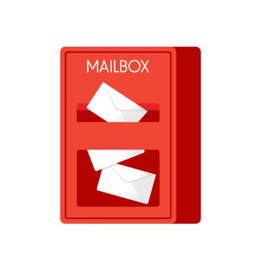 Posta kutusu vektörü. Beyaz arkaplanda posta kutusu.