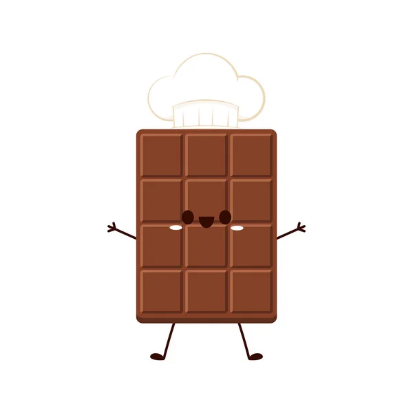 Personagem Barra Chocolate Bonito Engraçado Mascote Chocolate — Vetor de Stock