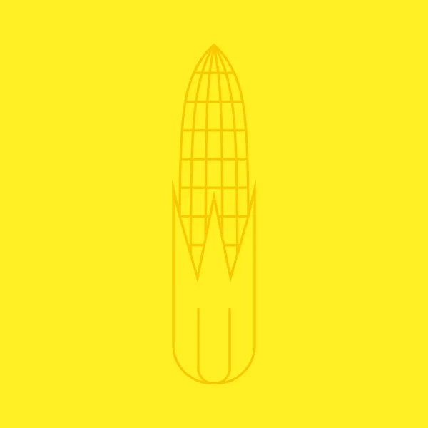 Icono Maíz Sobre Fondo Amarillo Diseño Del Logotipo Del Maíz — Archivo Imágenes Vectoriales