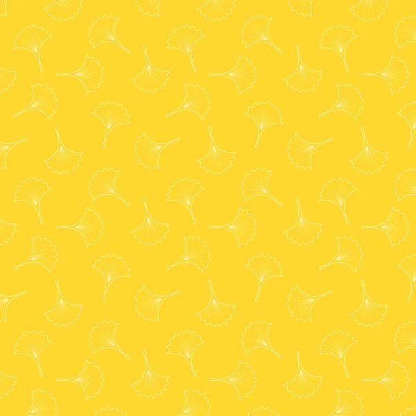 Символ Джинкго Мультфильм Плоский Рисунок Листьев Гинкго Желтом Листовая Органическая — стоковый вектор