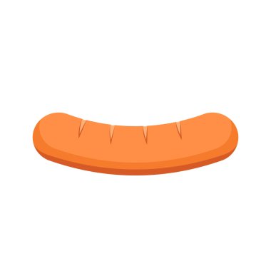 Beyaz arka planda sosis vektörü. Izgara sosis. Mini sosis..