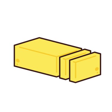 Tereyağı ikonu vektörü. Tereyağı logosu tasarımı. Beyaz arkaplanda tereyağı.